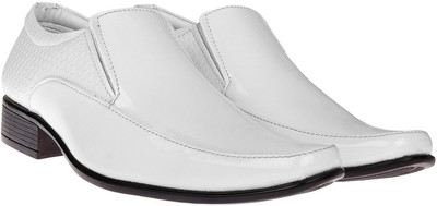 

XE Looks Men's Patent Leather Stylish Corporate Casuals, Formal Shoes, Office Shoes, Slip Ons (6-11) Slip On For Men(White