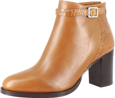 

Saint G Womens Leather Ankle Boots, Womens Boots, Block Heel Boots For Women(Tan