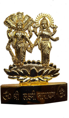 

Anant Anant Divya Laxminarayan Idol Decorative Showpiece - 10 cm(Zinc, Gold)