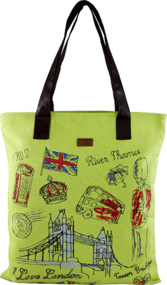 

YOLO Women Casual Green Canvas Tote