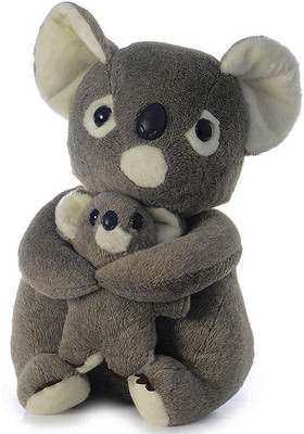 Dimpy Stuff Koala With Baby Stuff Toy - 34 mm(Grey)