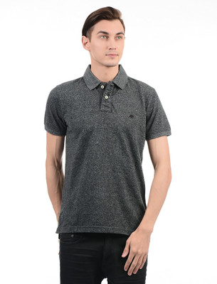 AEROPOSTALE Solid Men Polo Neck Black T-Shirt