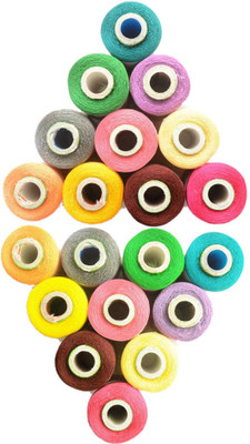 

Muazzam 20 Shade of Multi-colors 300 MTR Spool Pack of 20 Thread(300 m Pack of20)