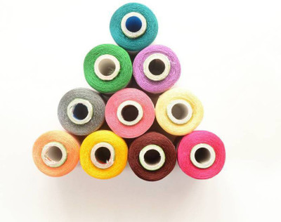 

Muazzam 10 Shade of color 300 MTR Spool Pack of 10 Thread(300 m Pack of10)