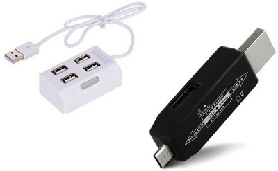 

Freya USB 4 PORT HUB SPLITTER WITH MICRO SD OTG CARD READER USB Adapter(Multicolor)