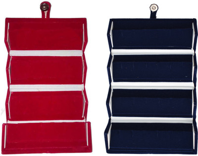 

Aadhya Combo Of Multipurpose Earring Folder (Multicolour) Vanity Box(Red, Blue)