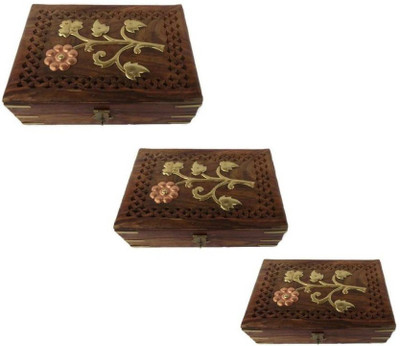 

VAS Collection Home set of three makeup Vanity Box set of three makeup Vanity Box Vanity Box(Brown)