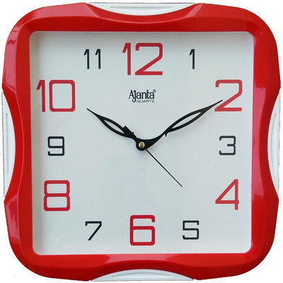AJANTA Analog 28 cm X 26 cm Wall Clock(Red, With Glass) AJANTA Analog 28 cm X 26 cm Wall Clock(Red, With Glass)