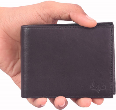 devfabrication Boys Black Genuine Leather Wallet(5 Card Slots)
