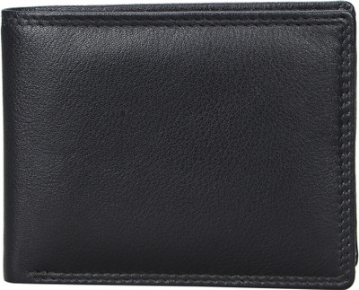 

LEATHERSTILE Men Black Genuine Leather Wallet(8 Card Slots)