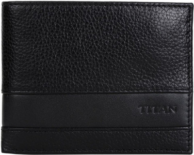 

Titan Men Black Genuine Leather Wallet(2 Card Slots)