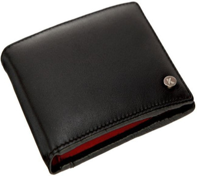 KHISA Men Red Genuine Leather Wallet(6 Card Slots)