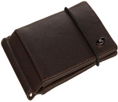 

KHISA Men Brown Genuine Leather Wallet(5 Card Slots)