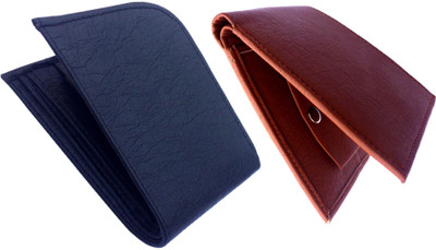 FRIENDS & COMPANY Men Tan, Black Genuine Leather Wallet(8 Card Slots), Black;tan