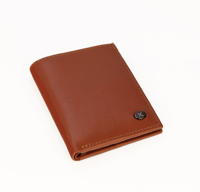 

KHISA Men Tan Genuine Leather Wallet(4 Card Slots)