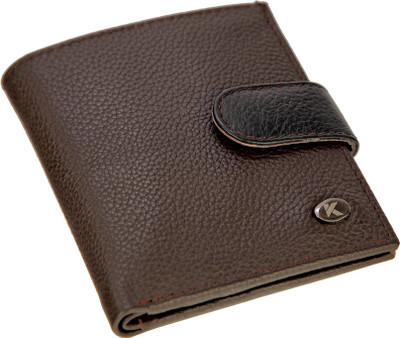 

KHISA Men Brown Genuine Leather Wallet(4 Card Slots)