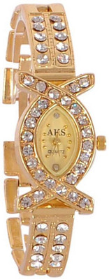 

PMAX Golden Studed Diamond Steel Analouge Watch For Girls Watch - For Girls