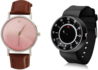 

Talgo New Arrival Festive Season Special TGSDBRRBRBK Creative Turnplate Display Black Wrist Watch And Single Diamond Brown Watch (combo of 2) TGSDBRRBRBK Watch - For Men & Women