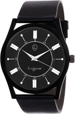 Lugano 1097 Exclusive Black Slim Series Watch  - For Men   Watches  (Lugano)