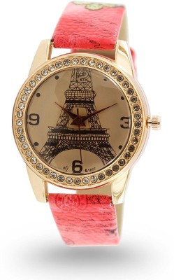 SVM Rose Gold Paris Style Dial Round Shaped Leather Belt Watch For Women Watch  - For Women   Watches  (SVM)