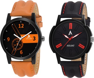 AFLOAT AFC~16~STYLISH TAN & BLACK~ANALOG MODISH COMBO Watch  - For Men   Watches  (Afloat)