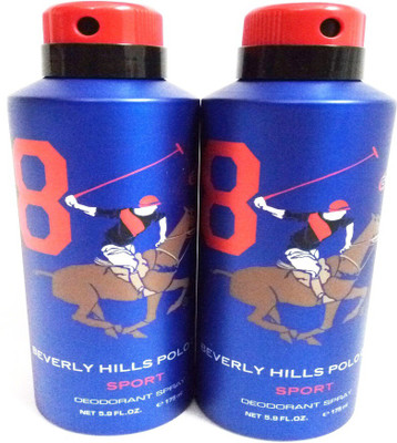 

Beverly Hills Polo Club 8 Deodorant Spray - For Men(350 ml, Pack of 2)