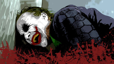 

Aabhaas Wall Poster movies-Batman-The-Dark-Knight-Joker-MessenjahMatt-paint-splatter Paper Print(12 inch X 18 inch, Rolled)