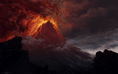 

Aabhaas Wall Poster Mount-Doom-volcano-The-Lord-of-the-Rings-artwork-lava-Mordor Paper Print(12 inch X 18 inch, Rolled)