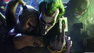

Aabhaas Wall Poster Joker-Harley-Quinn-Batman-Arkham-Knight Paper Print(12 inch X 18 inch, Rolled)
