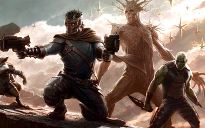 

Aabhaas Wall Poster Guardians-of-the-Galaxy-Groot-Drax-the-Destroyer-Star-Lord Paper Print(12 inch X 18 inch, Rolled)