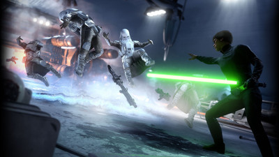 

Aabhaas Wall Poster Star-Wars-Star-Wars-Battlefront-video-games-lightsaber-stormtrooper Paper Print(12 inch X 18 inch, Rolled)
