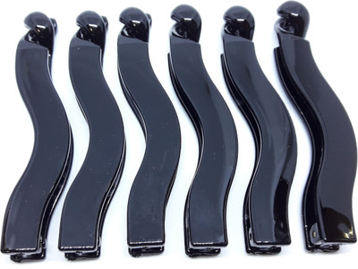 

M K Designs Black Banana Hair Clutcher. Set of 6 Banana Clip, Hair Clip, Hair Claw(Black)
