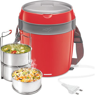 

Milton Futron Tiffin Grey 3 Containers Lunch Box(360 ml), Grey;red