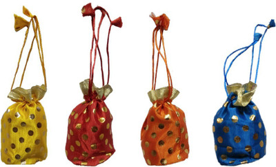 

Shreeji Decoration Combo Set Polka Dot Theme Handmade Silk Potli Batwa Pouch Bag Gift For Women Potli(Multicolor)