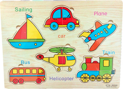 

TALKING GANESHA Vehicles Cartoon 12 pieces Wooden Puzzles jigsaw board(12 Pieces)