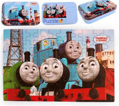 

TALKING GANESHA 60 Pieces Wooden Cartoon Jigsaw Puzzles in Metal Box (Thomas & Friends)(60 Pieces)