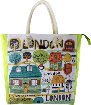 

YOLO Women Casual Green Canvas Tote