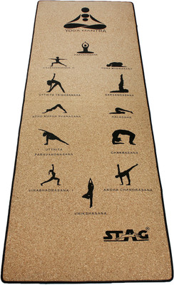 

Stag Yoga Mantra Asana NATURAL CORK Brown 4 mm Yoga Mat, Natural brown