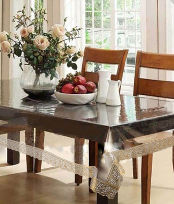 

Idrape Solid 6 Seater Table Cover(Transparent, PVC)