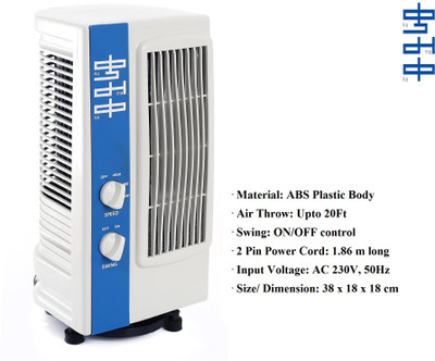 

KUMAKA Oscillating Air Fresh 180 Degree Revolving Base Tower Fan(Blue, Pack of 1), Blue;white