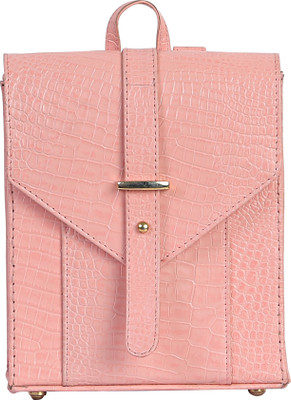 

Strutt Pink Leather Croc Print Backpack 15 L Backpack(Pink)