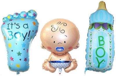 

Shop Online Printed Baby Shower-Baby Boy Foil Balloons Balloon(Multicolor, Pack of 3)