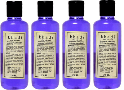 

Khadi Herbal lavender & ylang ylang Body wash(840 ml, Pack of 4)