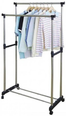 

Sukot Multipurpose Adjustable Double Pole cloths Garments Hanger telescopic With wheels Plastic, Steel Floor Cloth Dryer Stand(Multicolor)