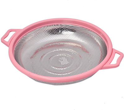 

Little Kitchen Rice strainer folds in one, Easy to carry. Oversized handles makes handling the strainer in comfortable manner Collapsible Strainer(Pink Pack of 1)