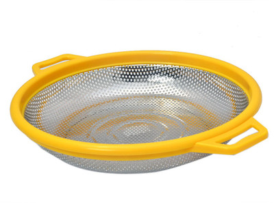 

Little Kitchen Rice strainer folds in one, Easy to carry. Oversized handles makes handling the strainer in comfortable manner Collapsible Strainer(Yellow Pack of 1)
