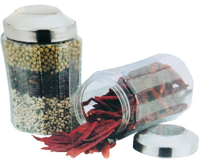 KUBER INDUSTRIES Plastic Grocery Container  - 1600(Pack of 2, Silver)