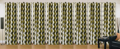 

Stella Creations 274 cm (9 ft) Polyester Long Door Curtain (Pack Of 8)(Printed, Green)