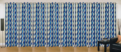 

Ville Style 275 cm (9 ft) Polyester Long Door Curtain (Pack Of 8)(Abstract, Blue)