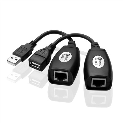 

ReTrack USB-2.0 to RJ45 Lan Extension Extender Adapter up to 150ft Length Network Cable(Compatible with Computer, Black)